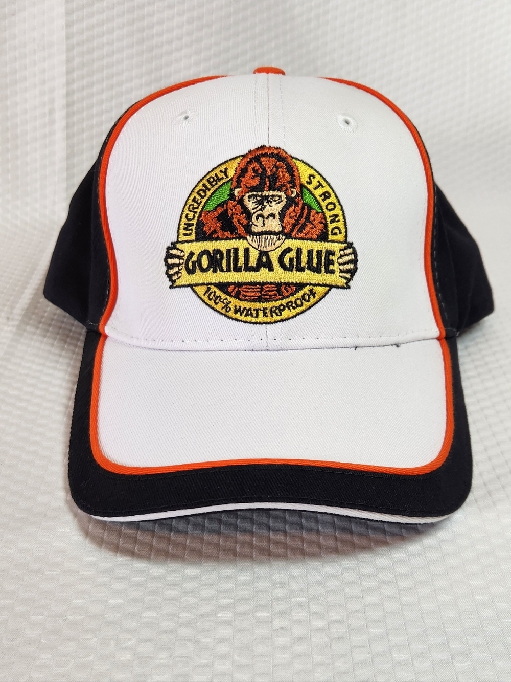 Gorilla Glue Black & White Adjustable Cap/Hat with Orange Logo